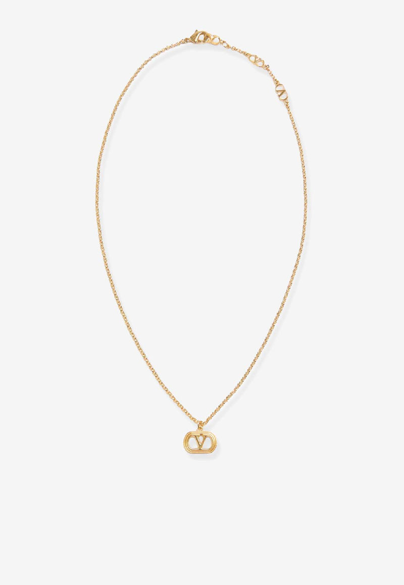 Valentino Ovalette VLogo Chain Necklace Gold 7W0J0Y79METL01_Golden_30005308