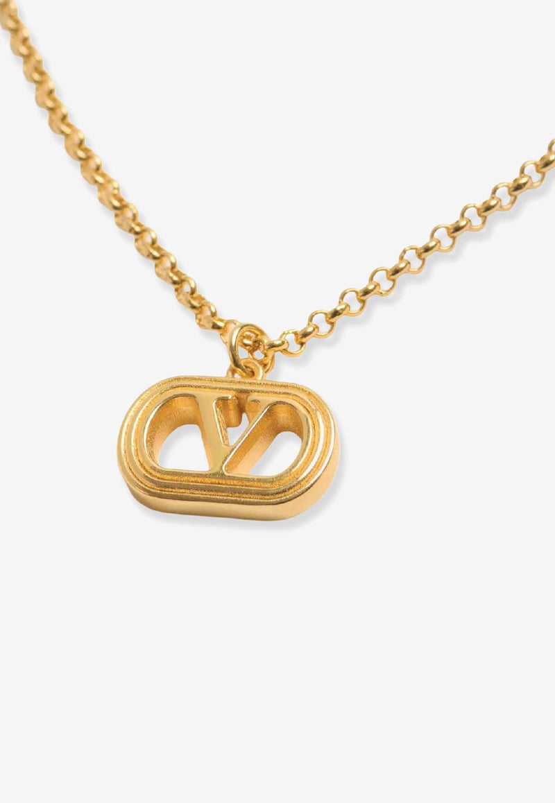 Valentino Ovalette VLogo Chain Necklace Gold 7W0J0Y79METL01_Golden_30005308
