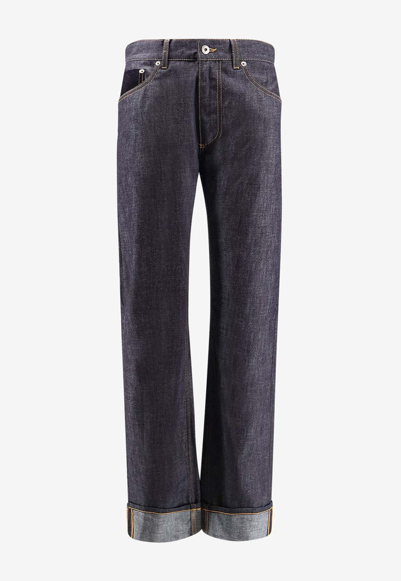 Bottega Veneta Turned-Up Cuffs Straight-Leg Jeans 831607V5SN04245_Blue_29770177