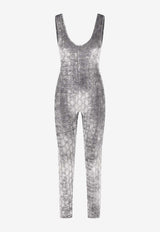 Gucci Embellished GG Logo Jumpsuit Gray 850293XUANS1037_GREY/MIX_29850019