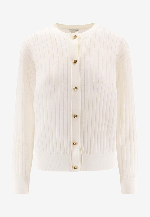 Bottega Veneta Rib-Knit Wool Cardigan 835337V5L709071_CHALK_29770158