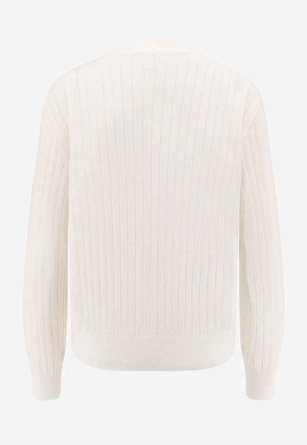 Bottega Veneta Rib-Knit Wool Cardigan 835337V5L709071_CHALK_29770158