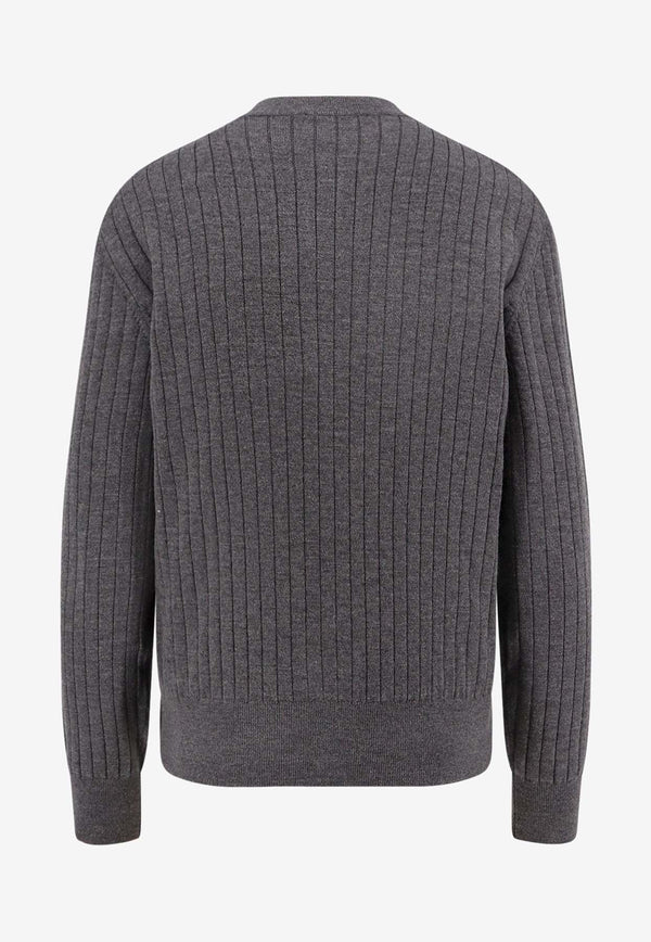 Bottega Veneta Rib-Knit Wool Cardigan 835337V5L701370_Grey_29770169