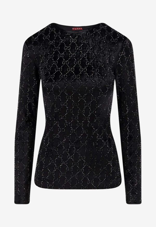 Gucci Embellished GG Logo Top Black 851690XUANY1043_Black_29850466