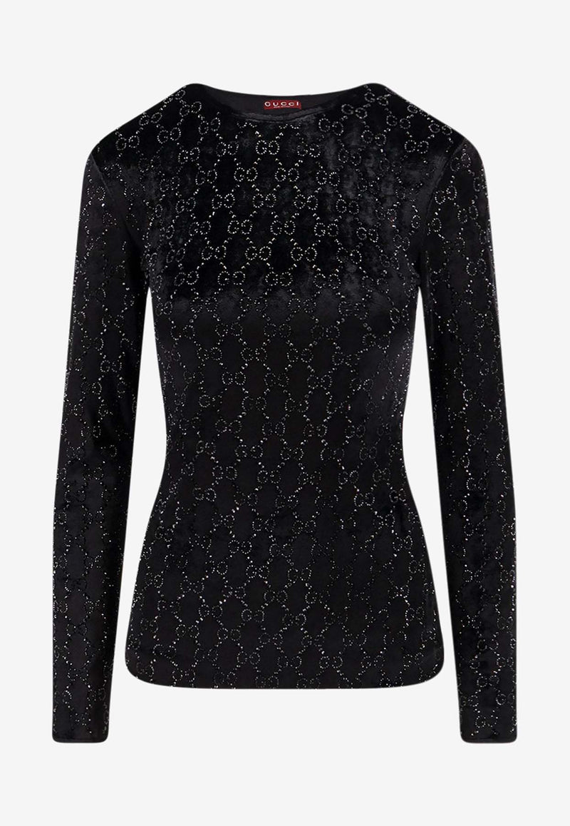 Gucci Embellished GG Logo Top Black 851690XUANY1043_Black_29850466