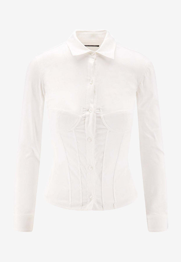 Balenciaga Corseted Cropped Shirt White 850782TSM199000_White_30005021