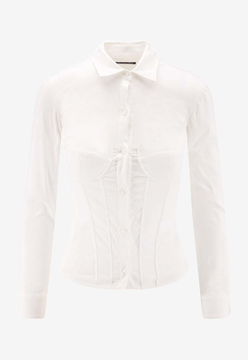 Balenciaga Corseted Cropped Shirt White 850782TSM199000_White_30005021