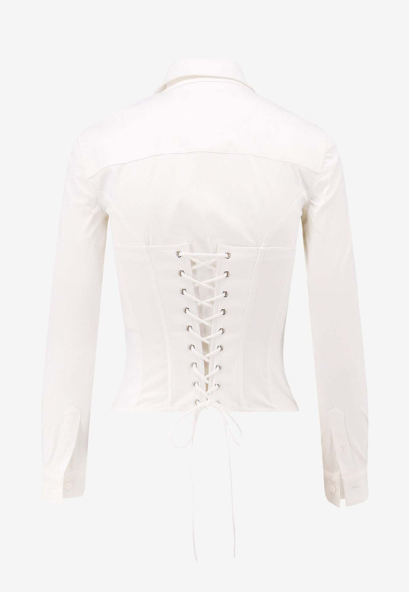 Balenciaga Corseted Cropped Shirt White 850782TSM199000_White_30005021