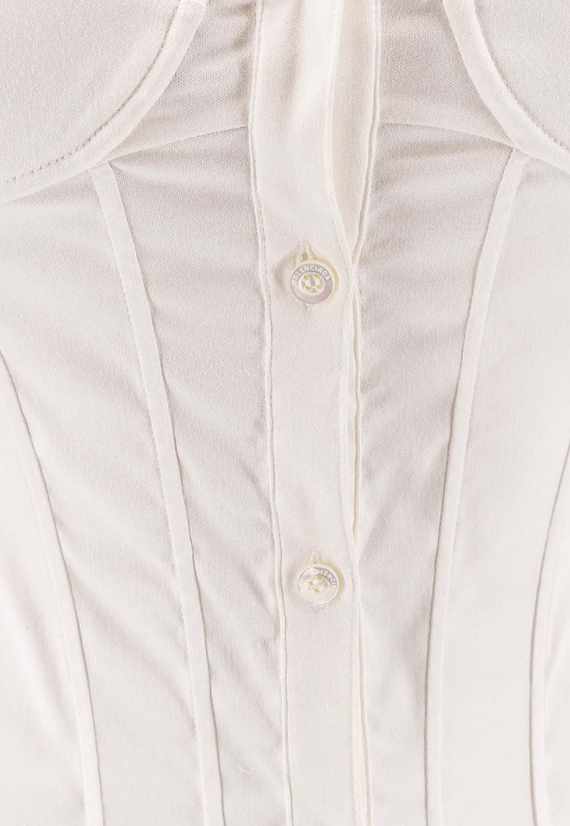 Balenciaga Corseted Cropped Shirt White 850782TSM199000_White_30005021