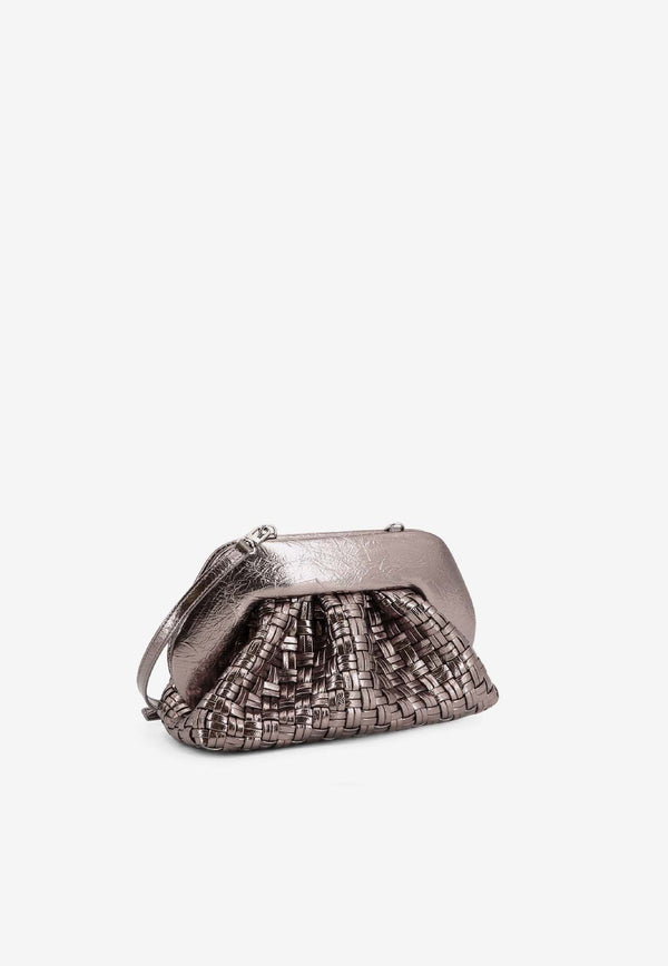 Themoirè Tia Laminated Faux Leather Clutch Bag Silver TMFW25TMWL125DARK SILVER_Silver_35065931