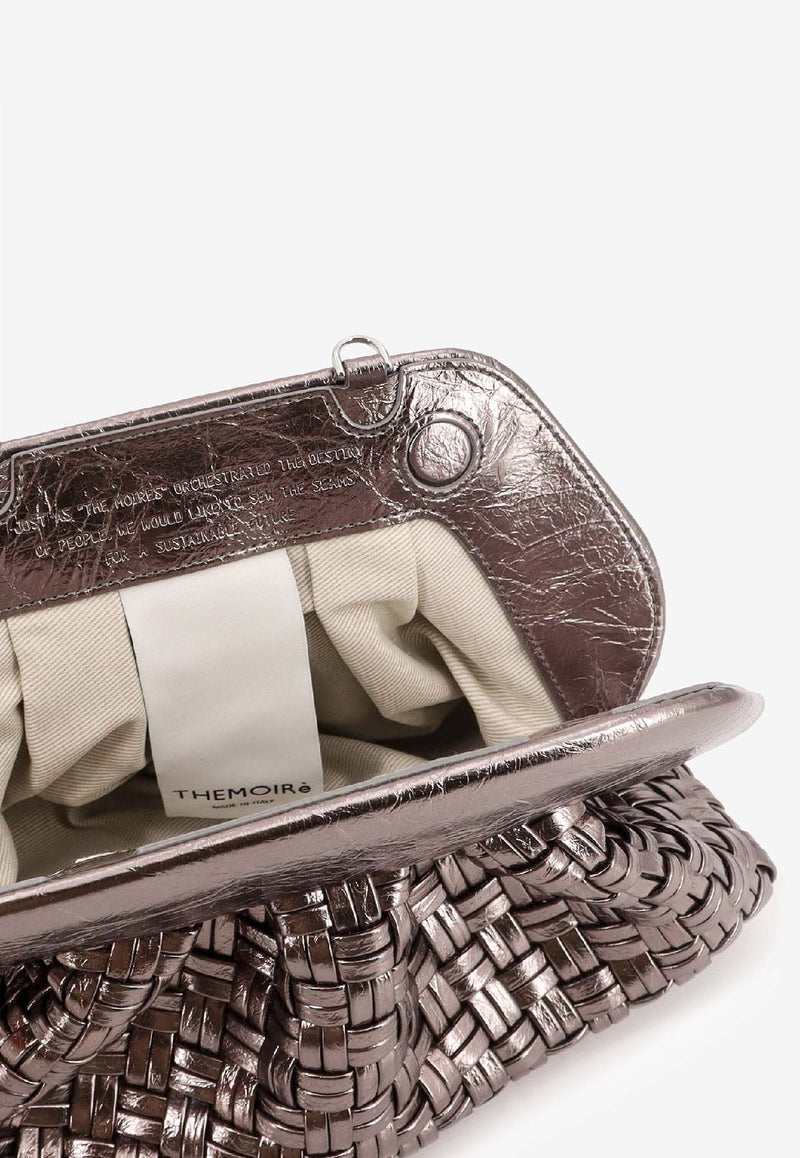 Themoirè Tia Laminated Faux Leather Clutch Bag Silver TMFW25TMWL125DARK SILVER_Silver_35065931