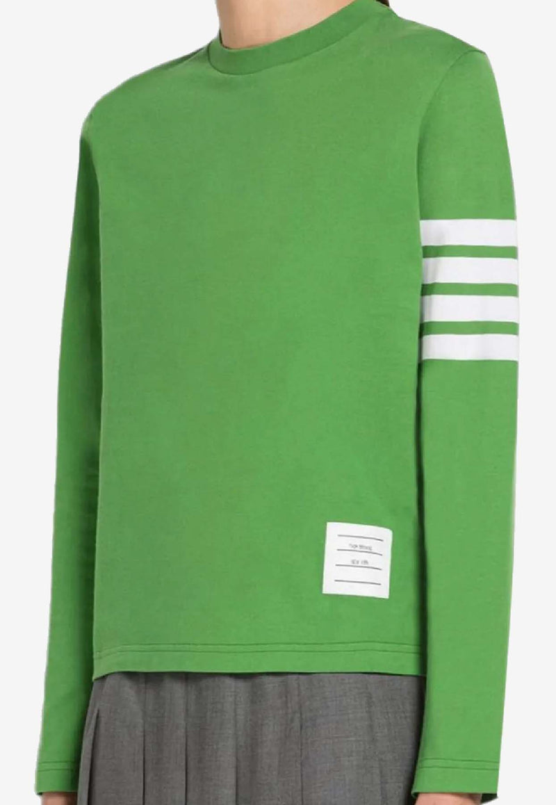 Thom Browne 4-bar Stripes Long-Sleeved T-shirt Green FJS103G07862_330