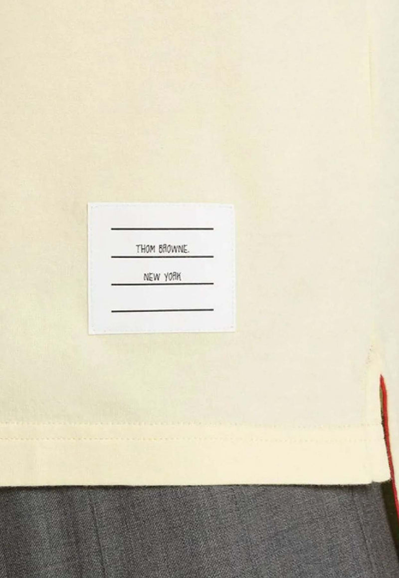 Thom Browne 4-bar Stripes Crewneck T-shirt Yellow FJS102G07862_740
