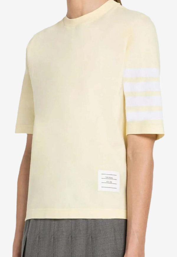 Thom Browne 4-bar Stripes Crewneck T-shirt Yellow FJS102G07862_740