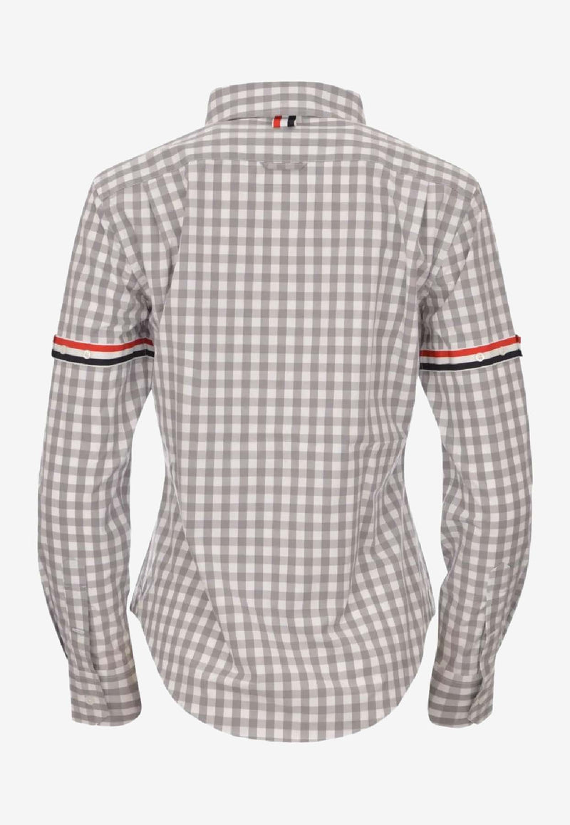 Thom Browne Gingham Check Long-Sleeved Shirt Gray FLL203OF0998_035