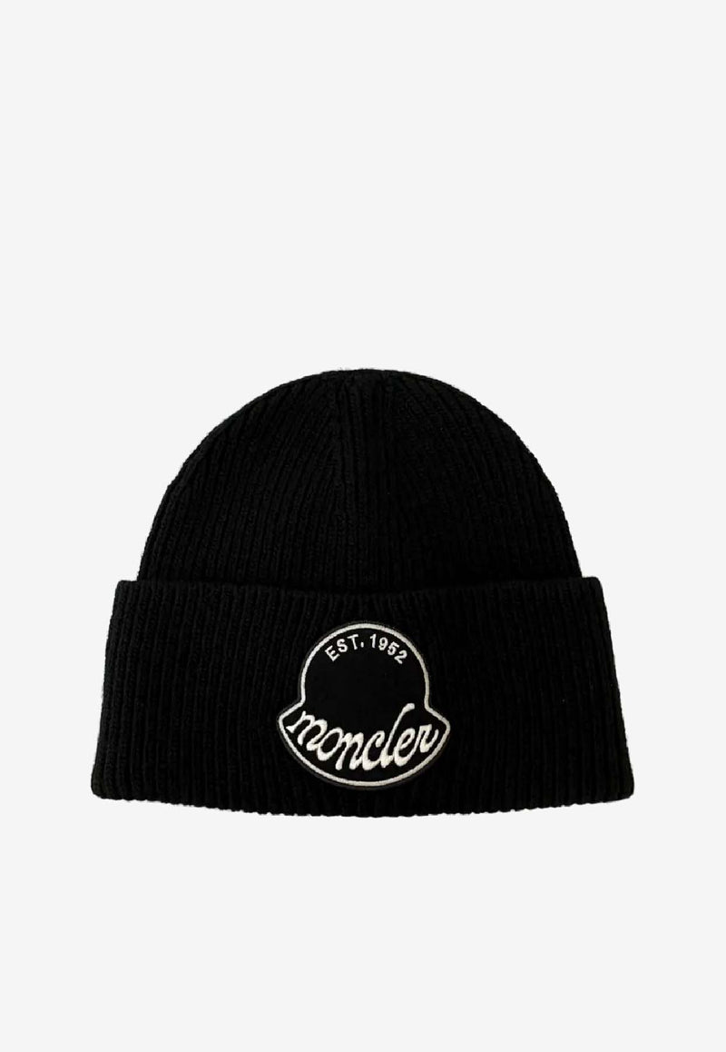 Moncler Logo Patch Ribbed Beanie Black K20913B00029M1242_999