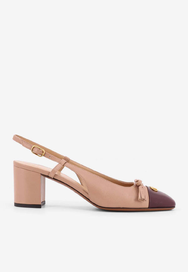 Valentino Valet Du Roi 55 Leather Slingback Pumps Pink 7W0S0MH9DDTAGM_ROSE CANNELLE-DARK GARNET_30005206