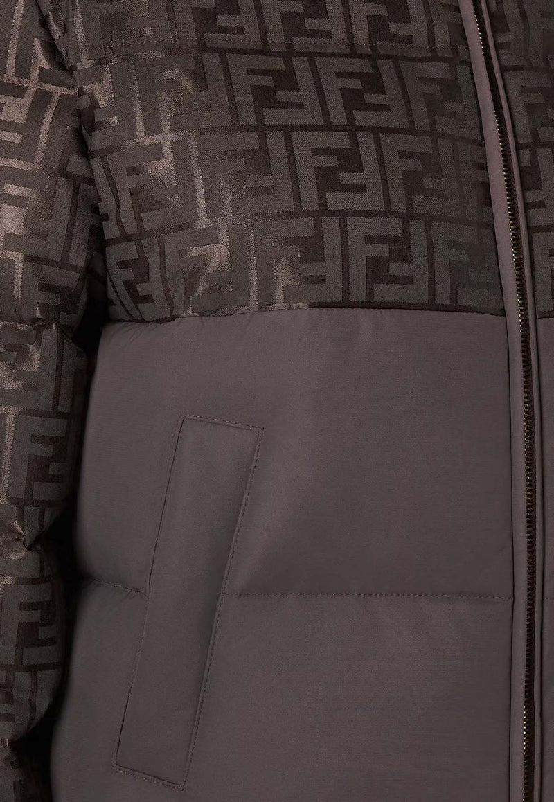 Fendi FF Jacquard Paneled Down Jacket Brown FAN226AT91F1T6H_DARK BROWN-25_29852922