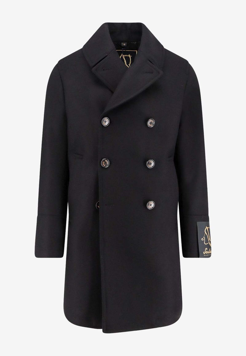 Sealup Genova Double-Breasted Wool Coat Gray 50092759136_Grey_35065786