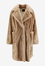 Hugo Boss Catedy Faux Fur Coat Beige 50548583222_Rust copper_30893655