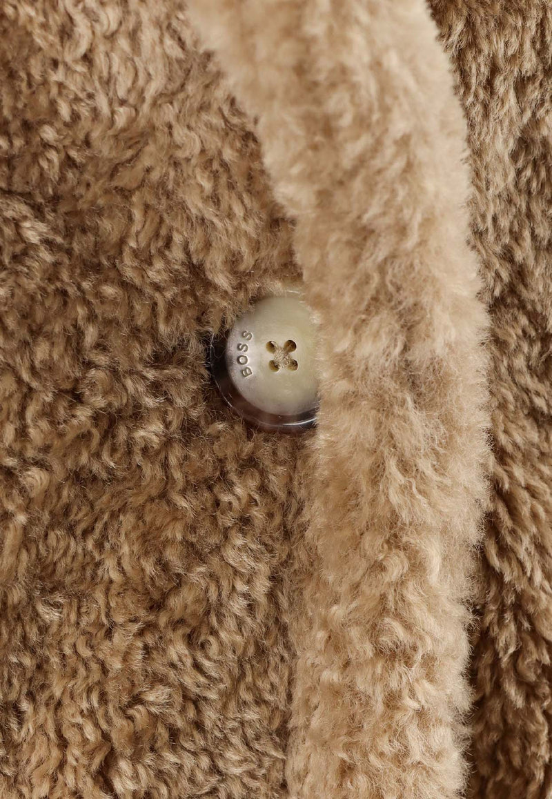 Hugo Boss Catedy Faux Fur Coat Beige 50548583222_Rust copper_30893655