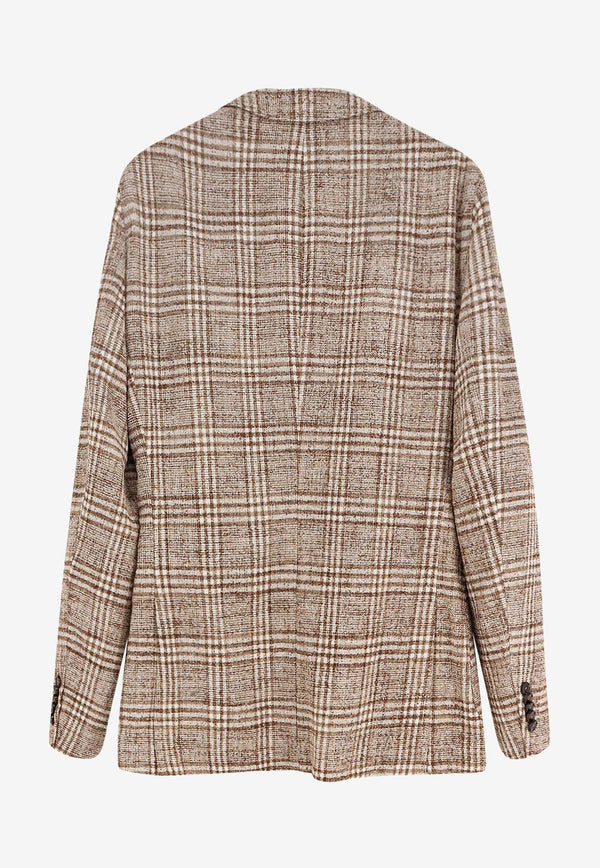 Hugo Boss Heston Madras Check Blazer Beige 50549622216_Brown_30893693