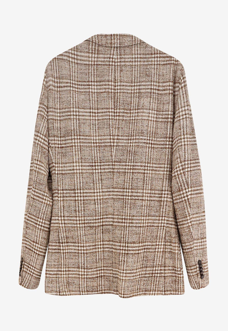 Hugo Boss Heston Madras Check Blazer Beige 50549622216_Brown_30893693