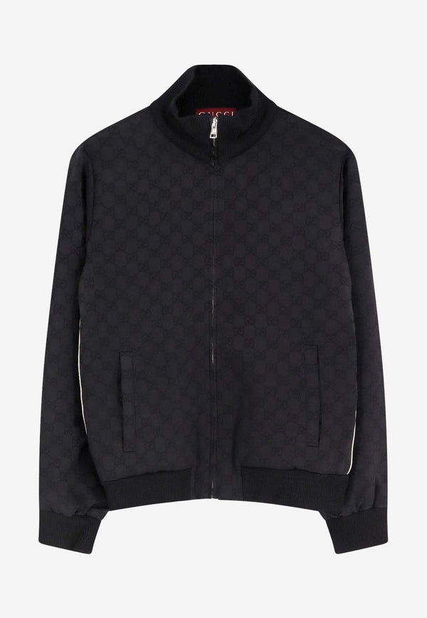 Gucci GG Supreme Zip-Up Bomber Jackets Black 792383XJGSE1000_Black_29849797