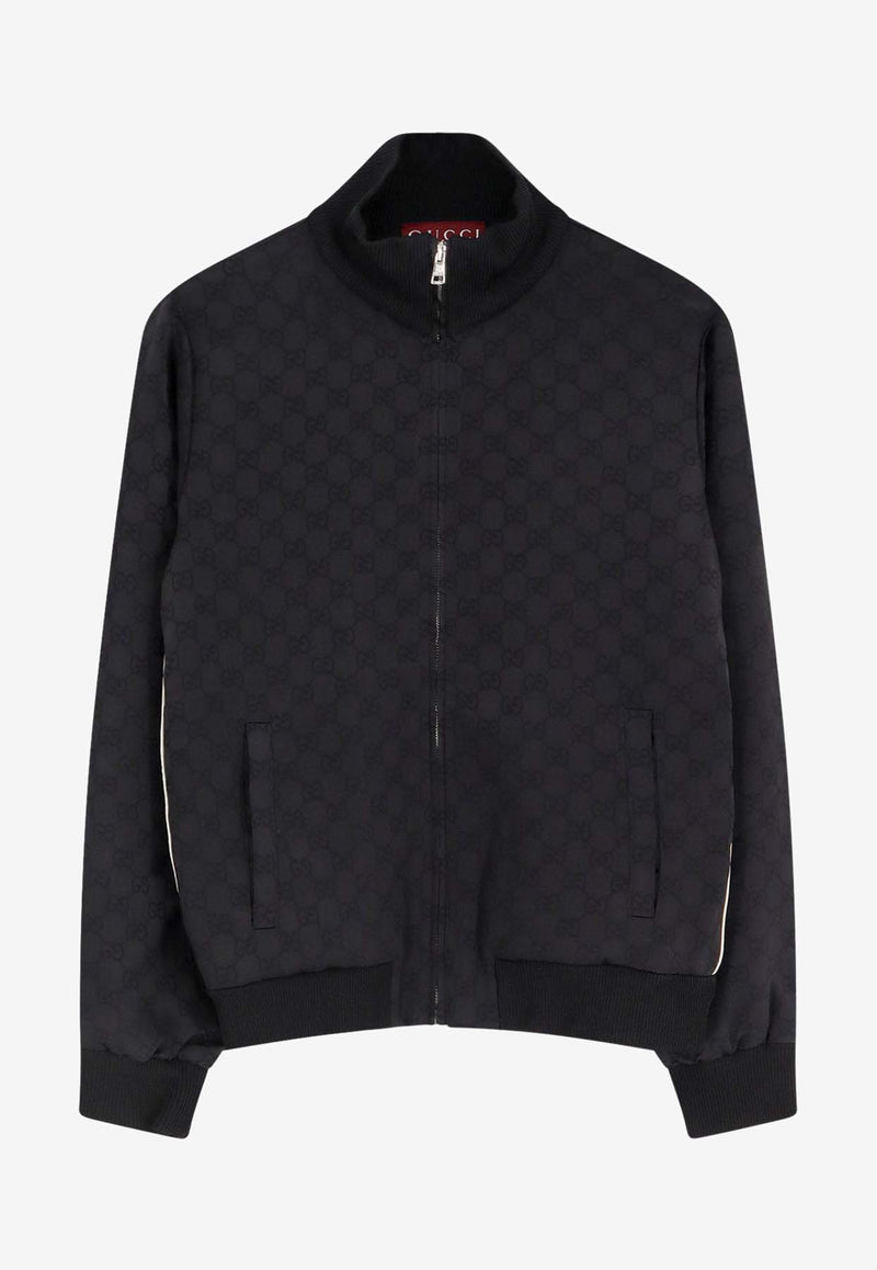 Gucci GG Supreme Zip-Up Bomber Jackets Black 792383XJGSE1000_Black_29849797