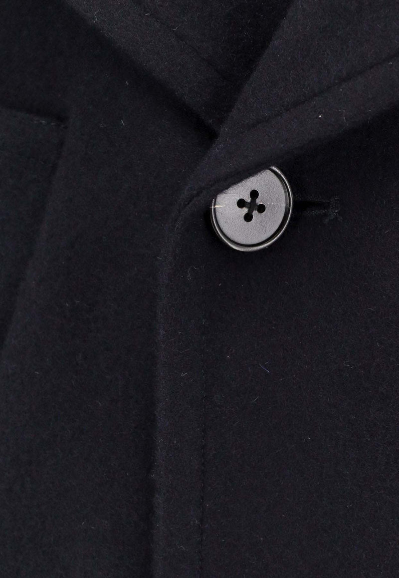 Paltò Single-Breasted Buttoned Coat Black B51PUFIORFWO205_Black_35065834