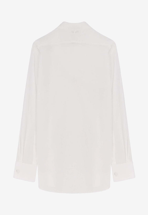 Tom Ford Long-Sleeved Plastron Shirt White TW1572009QPTFKAW0G_White_30005262