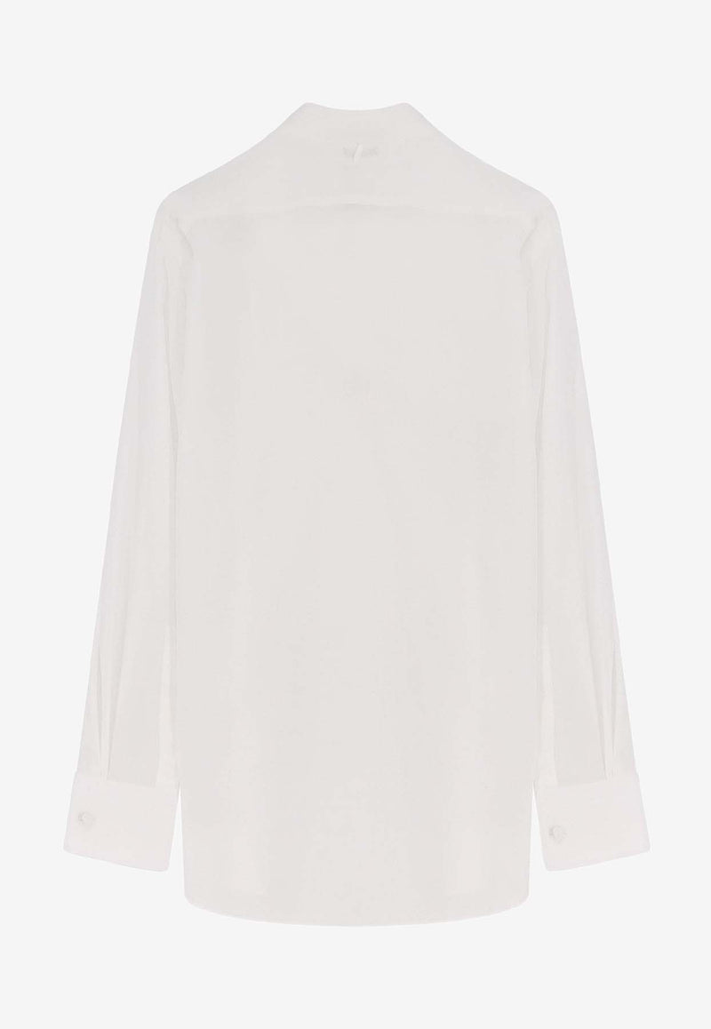Tom Ford Long-Sleeved Plastron Shirt White TW1572009QPTFKAW0G_White_30005262