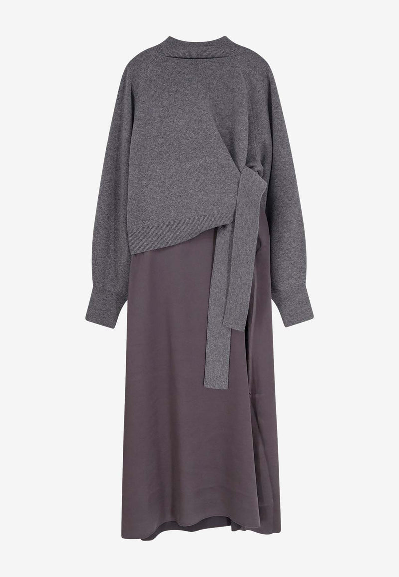 Hugo Boss Flalina Wool-Blend Midi Dress Gray 50547867022_Grey_30893706