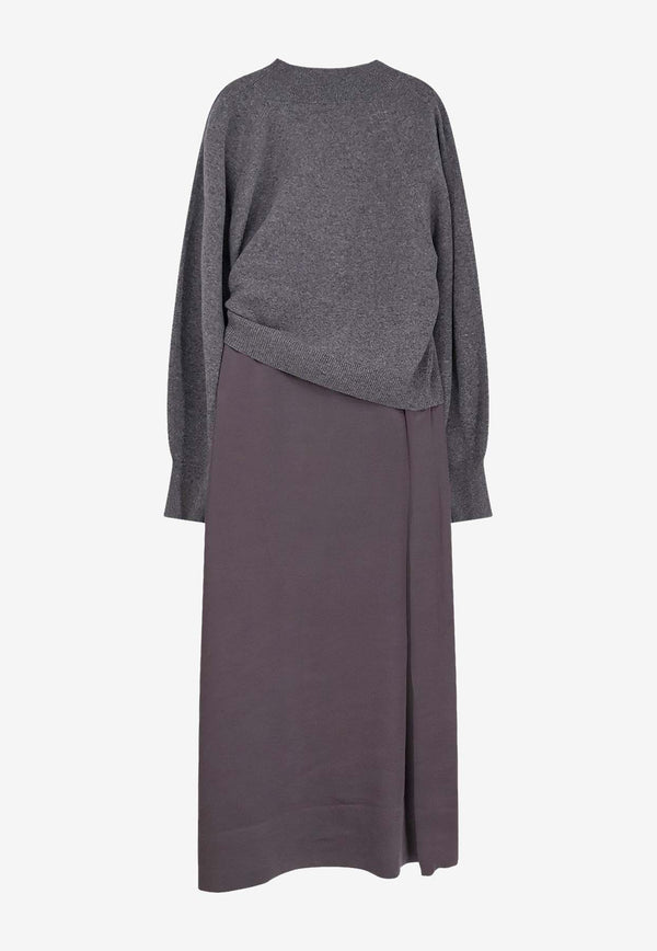 Hugo Boss Flalina Wool-Blend Midi Dress Gray 50547867022_Grey_30893706