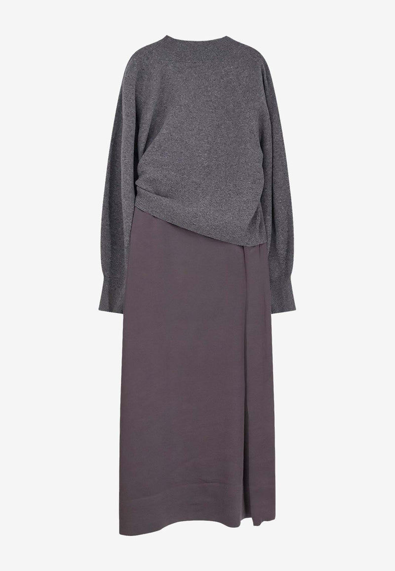Hugo Boss Flalina Wool-Blend Midi Dress Gray 50547867022_Grey_30893706