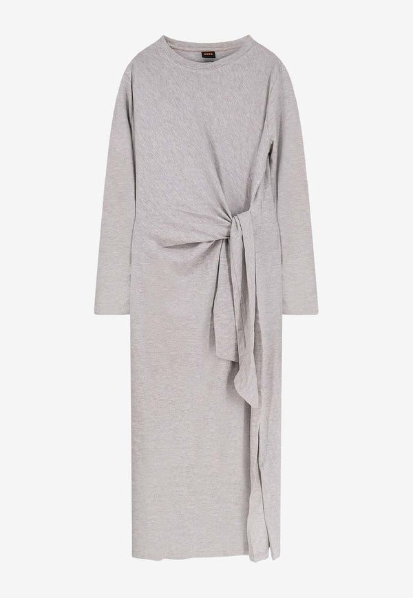 Hugo Boss Erlot Knotted Midi Dress Gray 50547821056_OPEN WHITE_30893762