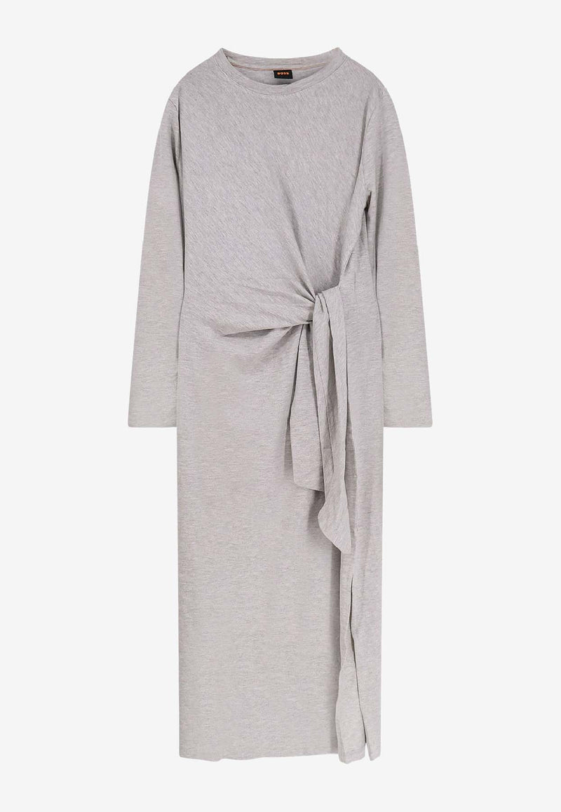 Hugo Boss Erlot Knotted Midi Dress Gray 50547821056_OPEN WHITE_30893762