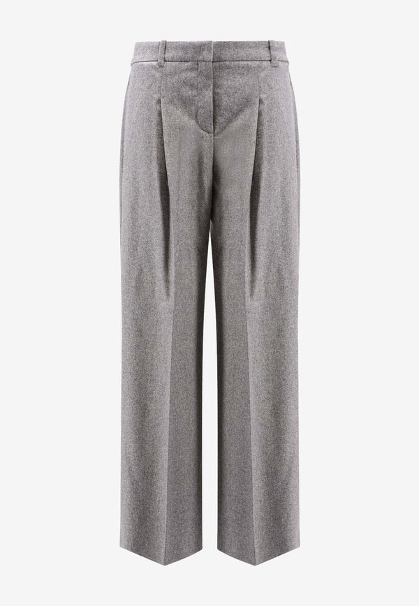 Hugo Boss Melange Wool-Blend Pants Gray 50548280058_Light pastel grey_30893644