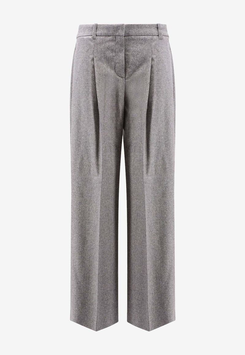 Hugo Boss Melange Wool-Blend Pants Gray 50548280058_Light pastel grey_30893644