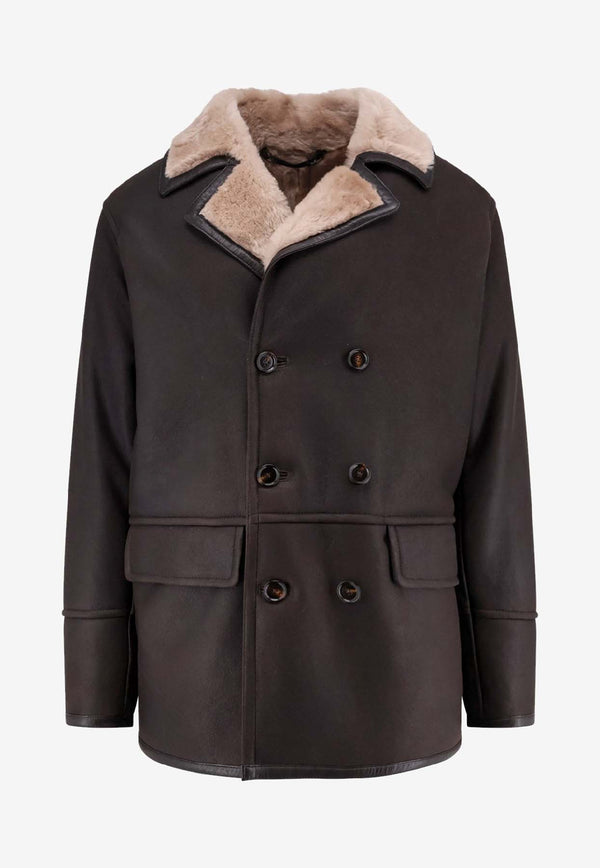 Hugo Boss Mabano Shearling Jacket Brown 50548628289_Brown_30893709