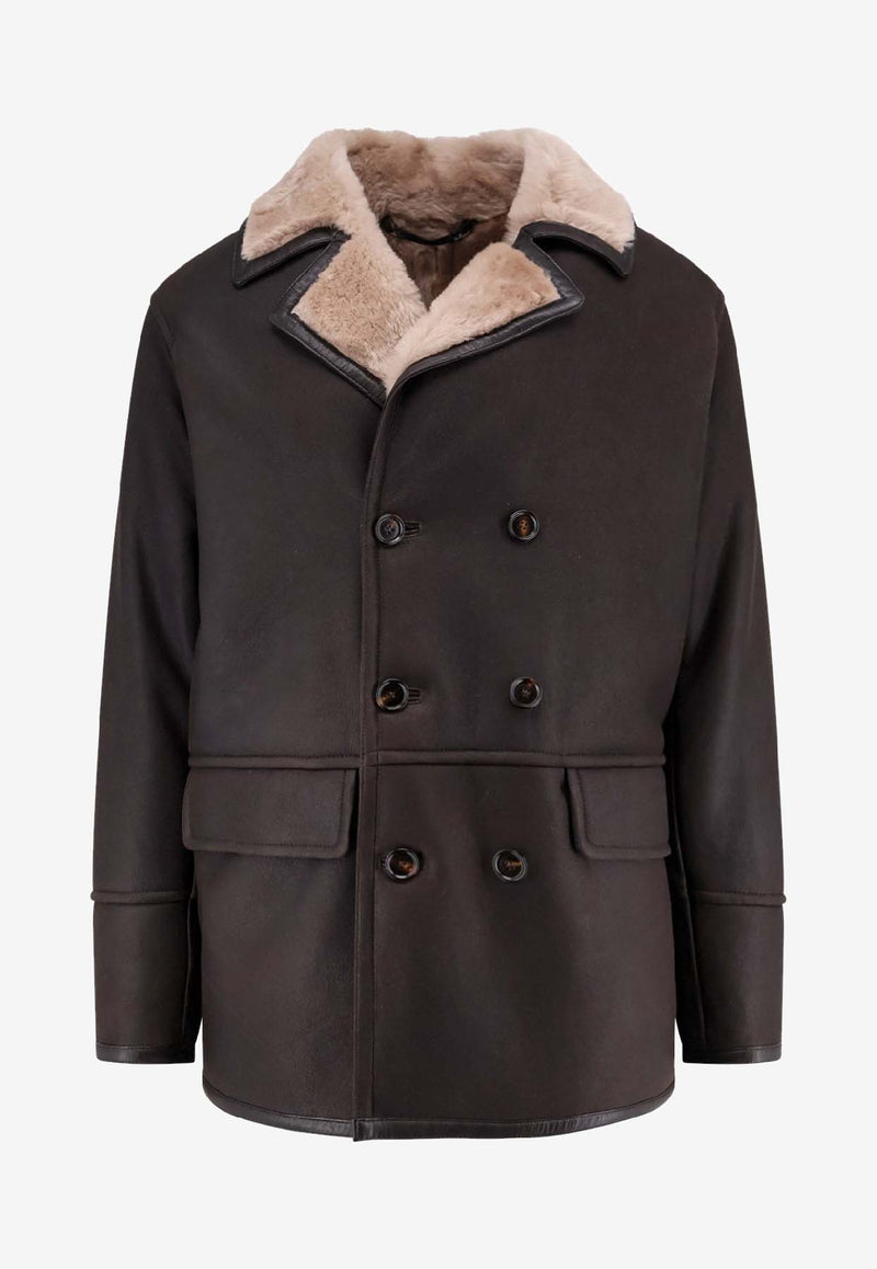 Hugo Boss Mabano Shearling Jacket Brown 50548628289_Brown_30893709