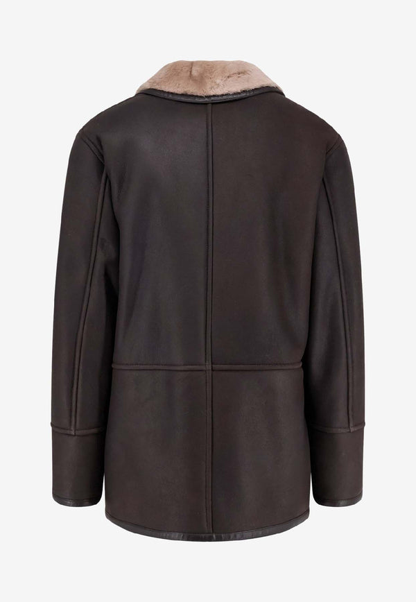 Hugo Boss Mabano Shearling Jacket Brown 50548628289_Brown_30893709