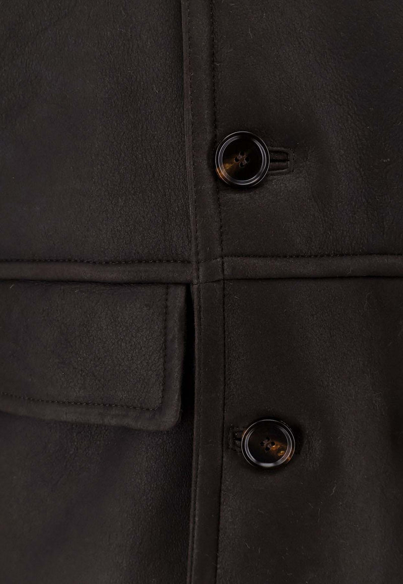 Hugo Boss Mabano Shearling Jacket Brown 50548628289_Brown_30893709