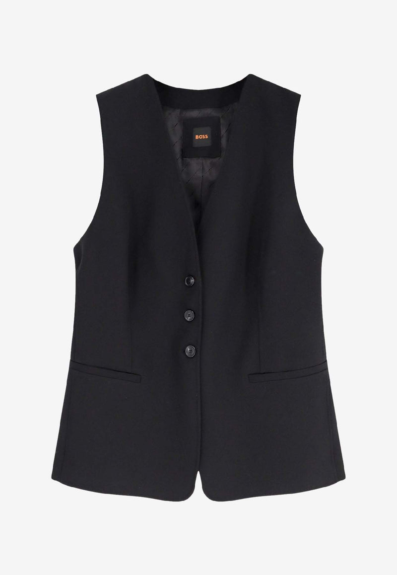 Hugo Boss Javesta Button-Up Vest Black 50549419001_Black_30893692