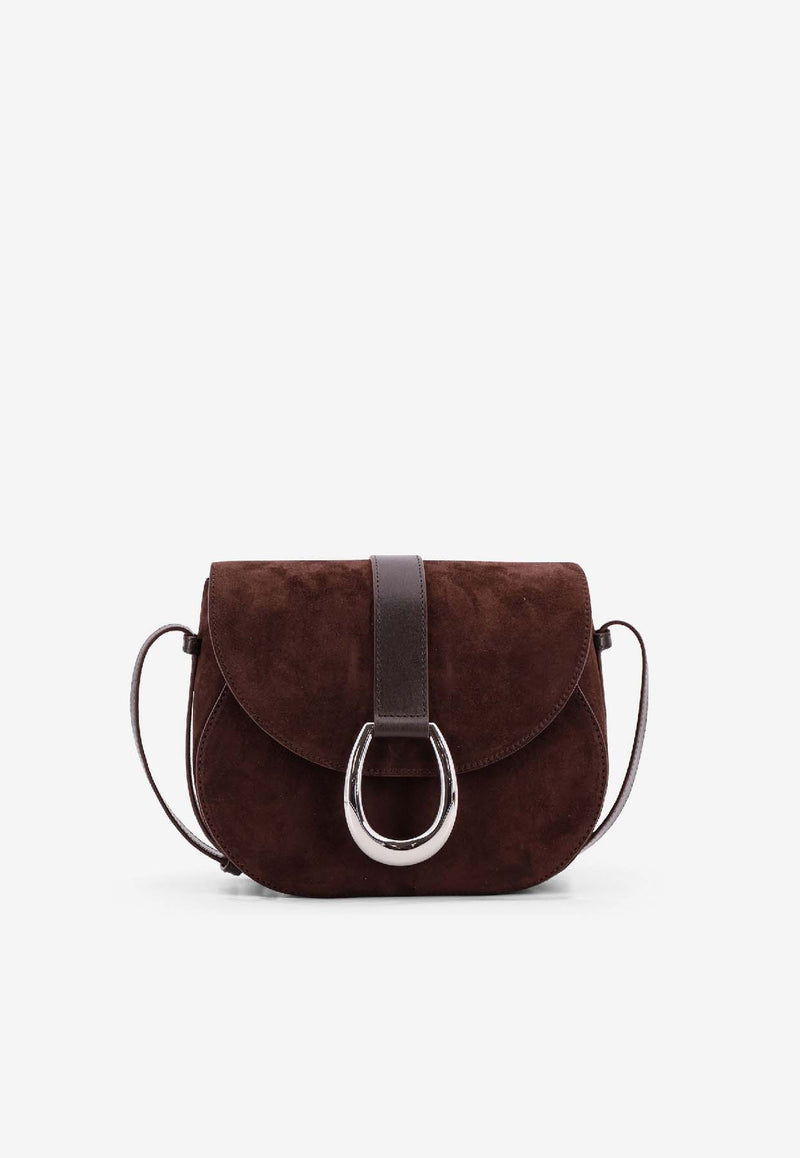 Staud Bella Saddle Suede Crossbody Bag Brown H25F3009UNESPR_Brown_35065846