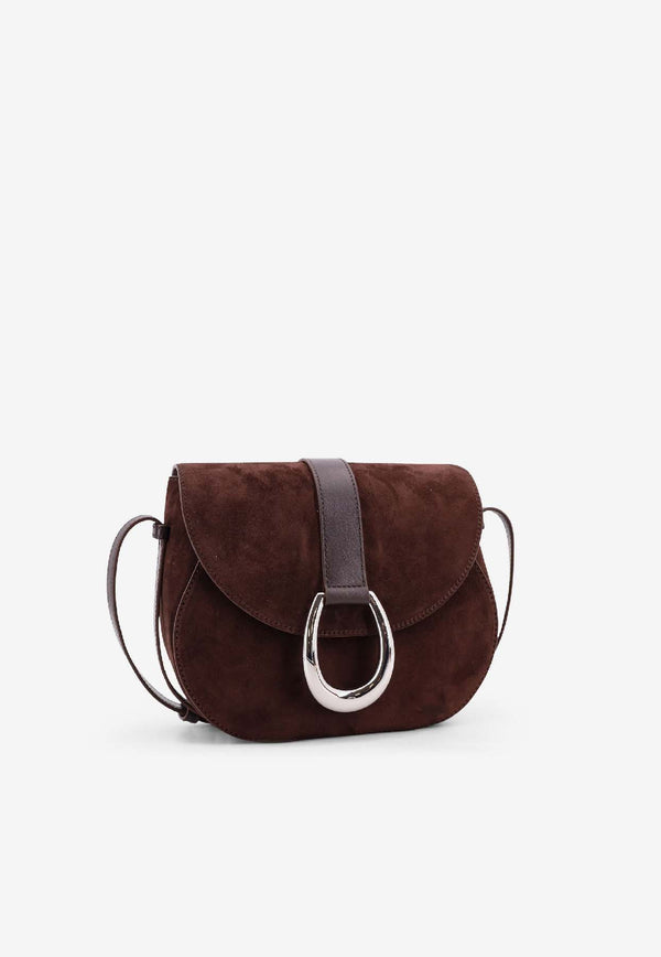Staud Bella Saddle Suede Crossbody Bag Brown H25F3009UNESPR_Brown_35065846