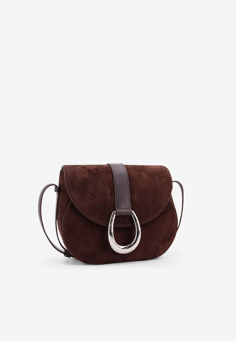 Staud Bella Saddle Suede Crossbody Bag Brown H25F3009UNESPR_Brown_35065846