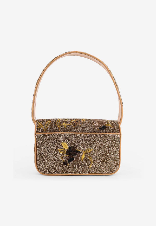 Staud Tommy Beaded Shoulder Bag Brown H25F6001PBVNFL _Vintagefloral_35065859