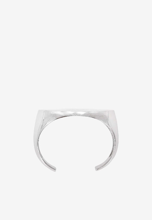 MM6 Maison Margiela Logo Engraved Cuff Bracelet Silver SM7UY0105P8755951_Polished palladio_30005245