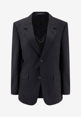 Balenciaga Single-Breasted Wool Blazer Black 850772TPT071038_White_39546617